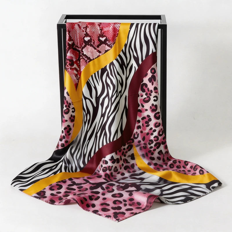 Satin Square Scarf Paisley Floral Print Bandana