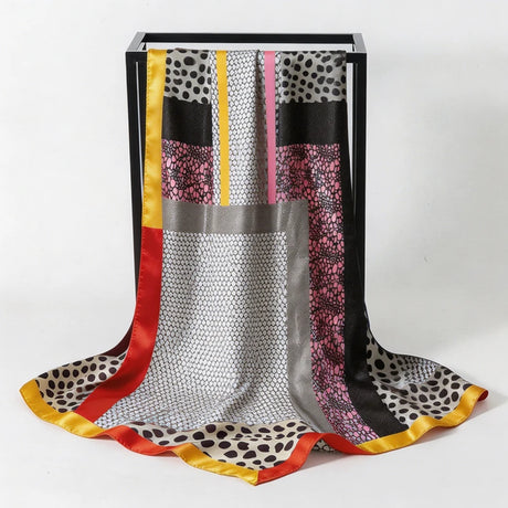 Satin Square Scarf Paisley Floral Print Bandana