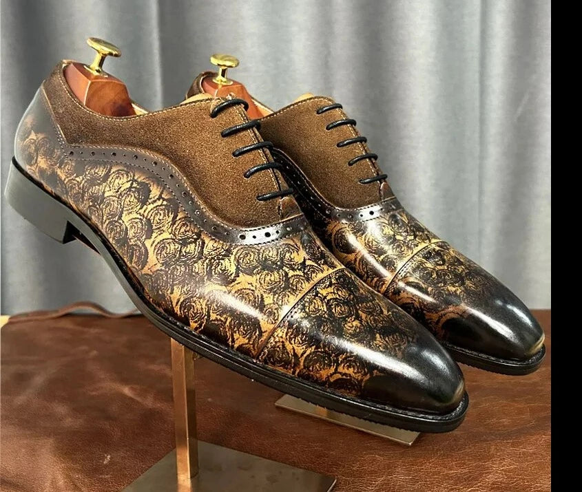 Gold Oxford Men Shoes