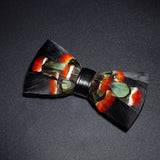 Black Orange Fashion Handmade Feather Bowtie Suit Accessories