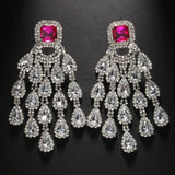 Crystal Large Tassel Earrings