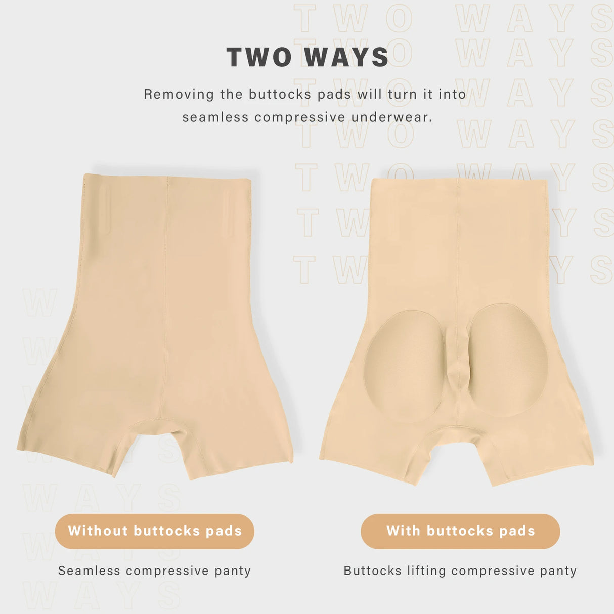 Removable Buttock Pads Body Shaper