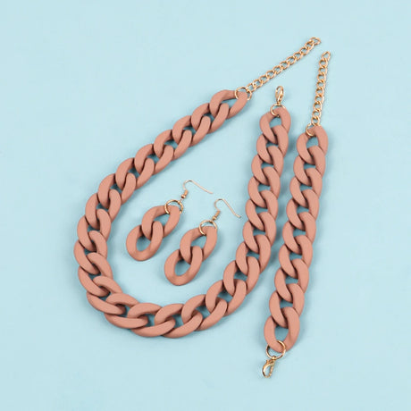 Colorful Speckled Chain Necklace Set