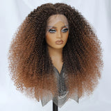24 Inch Jerry Curl Synthetic Lace Kinky Curly Wigs