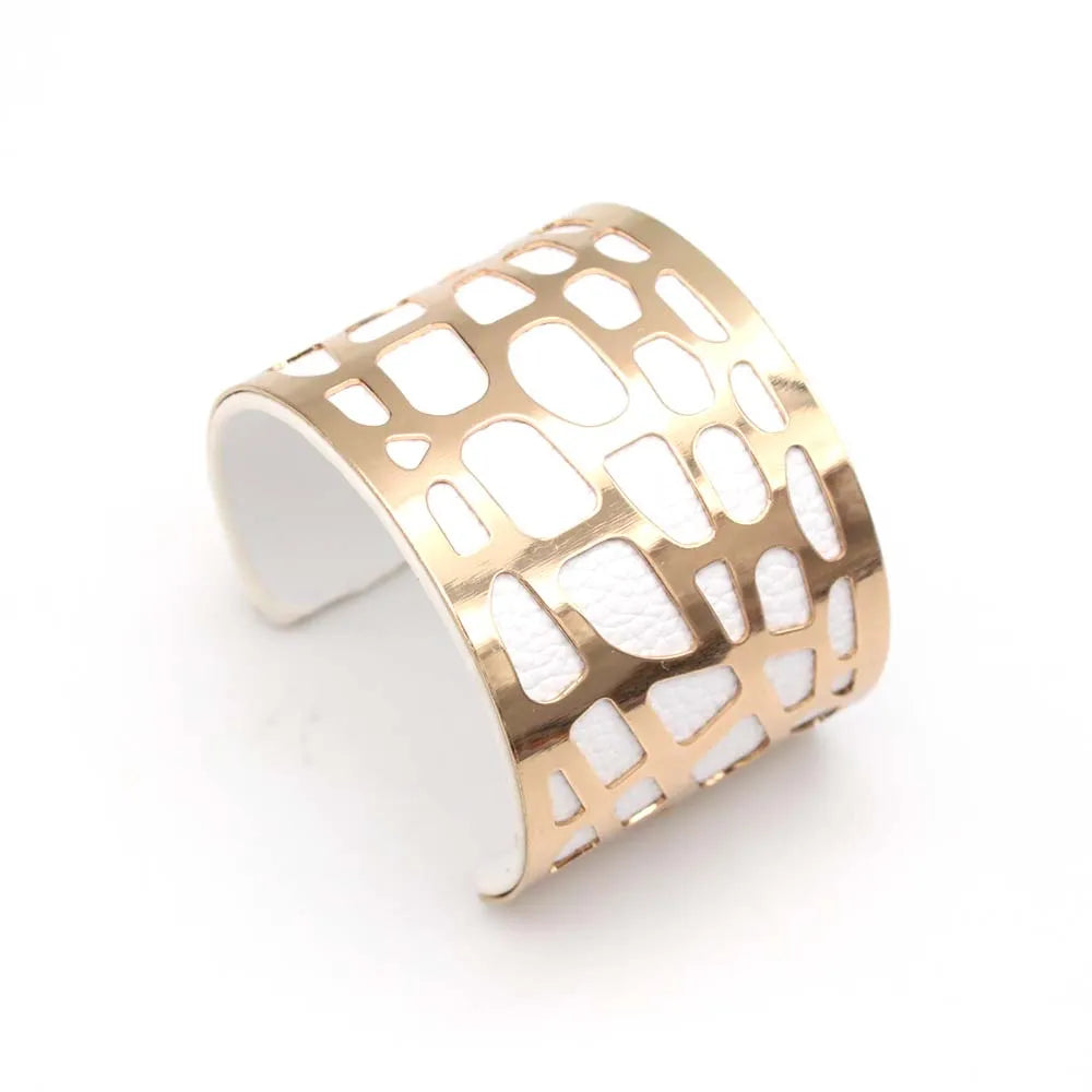 Punk Charm Leather Cuff Bracelet