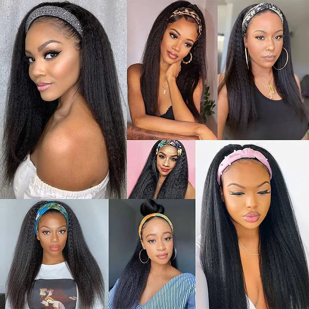 Brazilian Kinky Headband Human Hair Wig