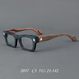 Brown Splicing Retro Thick Board Glasses Presbyopia and Myopia Customized