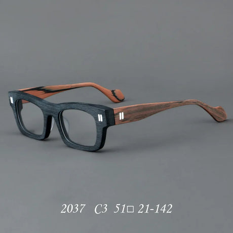 Brown Splicing Retro Thick Board Glasses Presbyopia and Myopia Customized