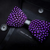 Purple Fashion Handmade Feather Bowtie Suit Accessories