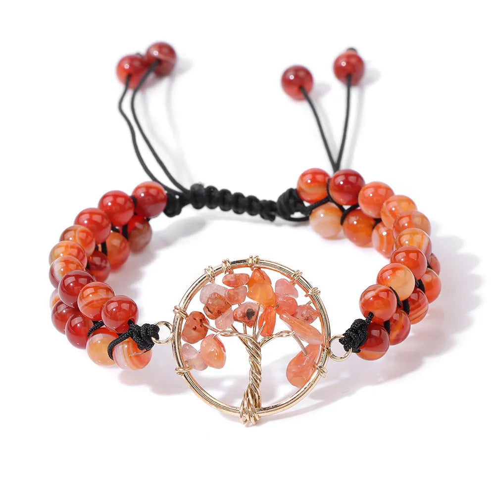 Tree Of Life Stone Braided Bracelet