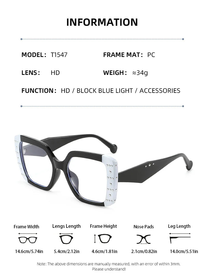 Rivet Punk  Anti Blue Light Optical Glasses