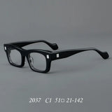Black Splicing Retro Thick Board Glasses Presbyopia and Myopia Customized