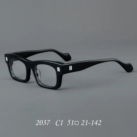Black Splicing Retro Thick Board Glasses Presbyopia and Myopia Customized