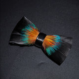 Black Green Fashion Handmade Feather Bowtie Suit Accessories