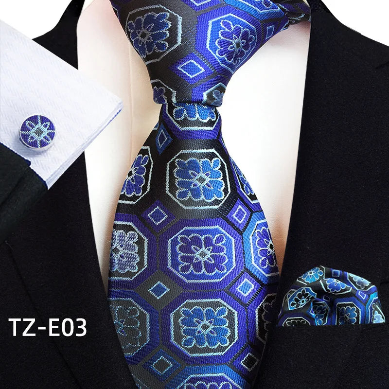Royal Striped Paisley Pocket Square Cufflinks Necktie