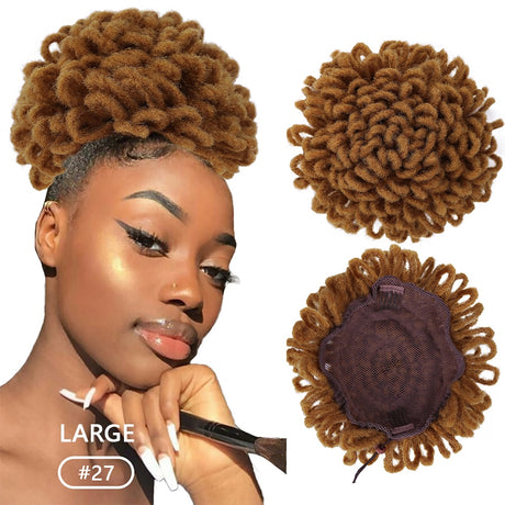 Afro Hair Buns Dreadlock Drawstring Clip-in