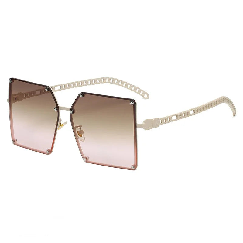 Metal Oversized Square Sunglasses