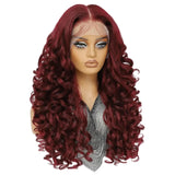 Red HD Curly Pre Plucked 13X5X1 Latisha Synthetic Wigs