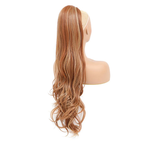 Orange Ombre Blonde Weave Ponytail Clip In Hair Extension Synthetic Wig