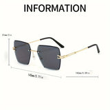 Summer Gradient Square Rimless Sunglasses