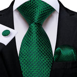 Plaid Classic 8cm Business Pocket Square Cufflinks