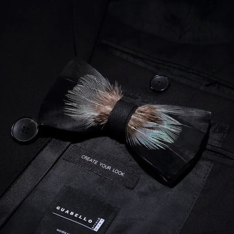 Fashion Handmade Feather Bowtie Suit Accessories