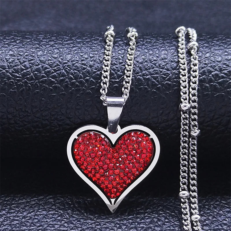 Elegant Crystal Heart Necklace