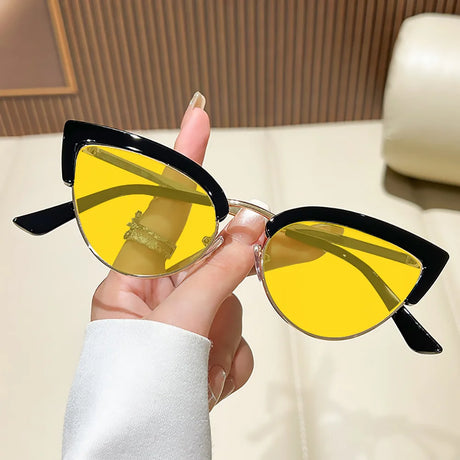 Metal Cat Eye Night Vision Sunglasses