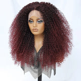 24 Inch Jerry Curl Synthetic Lace Kinky Curly Wigs