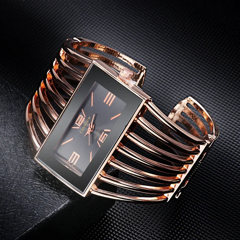 Rose Gold Bangle Bracelet Watch