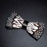White Fashion Handmade Feather Bowtie Suit Accessories
