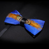 Blue Fashion Handmade Feather Bowtie Suit Accessories