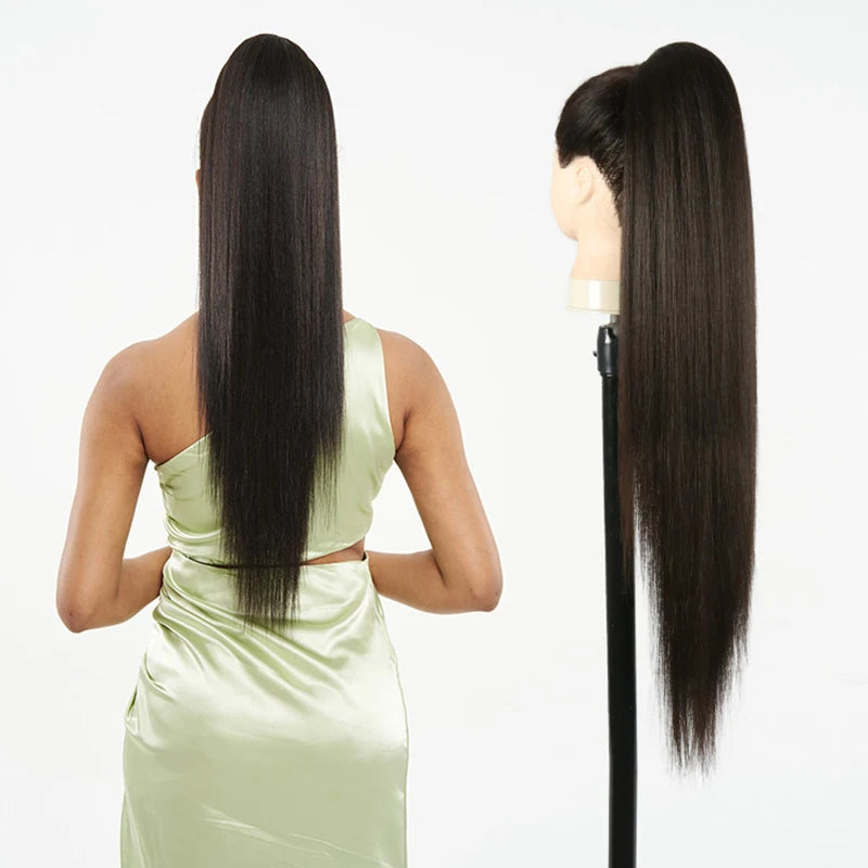 Synthetic Long Water Drawstring Curly Ponytails Hair Extension