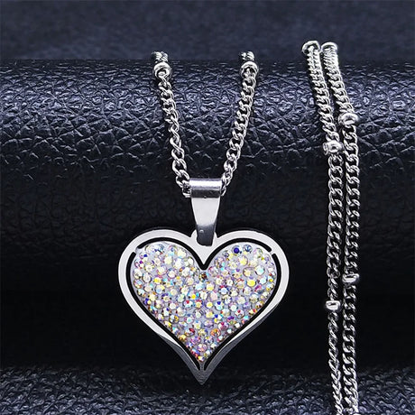 Elegant Crystal Heart Necklace