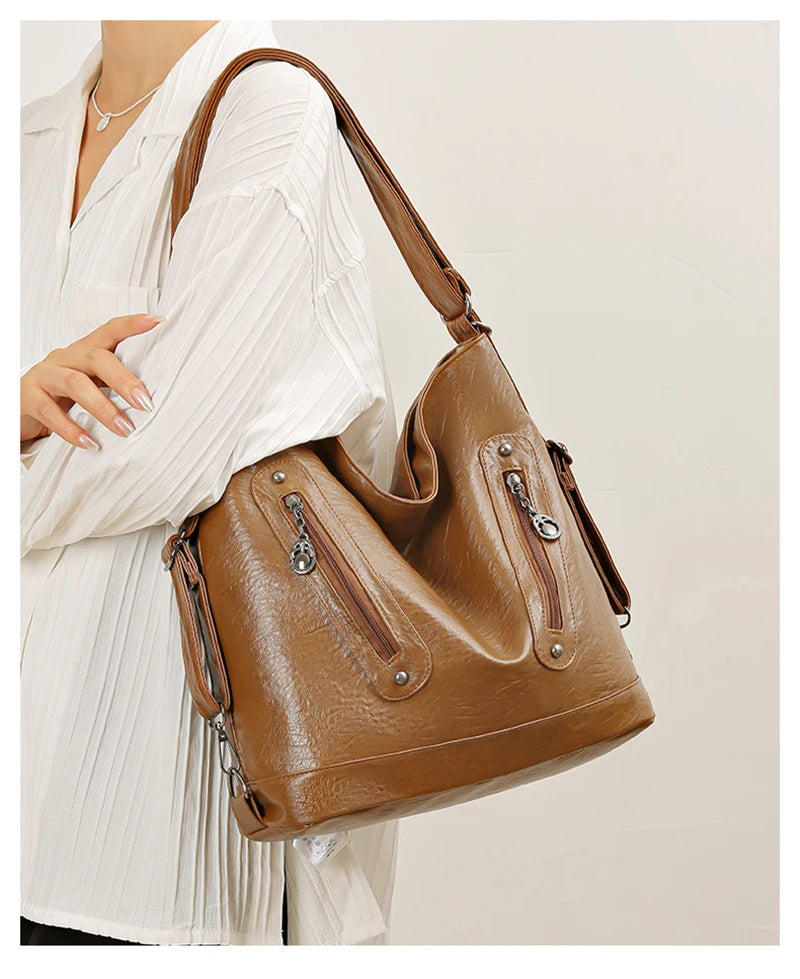 Multifunctional Soft Leather Bag