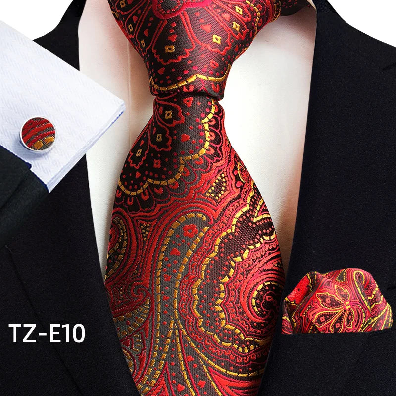 Royal Striped Paisley Pocket Square Cufflinks Necktie