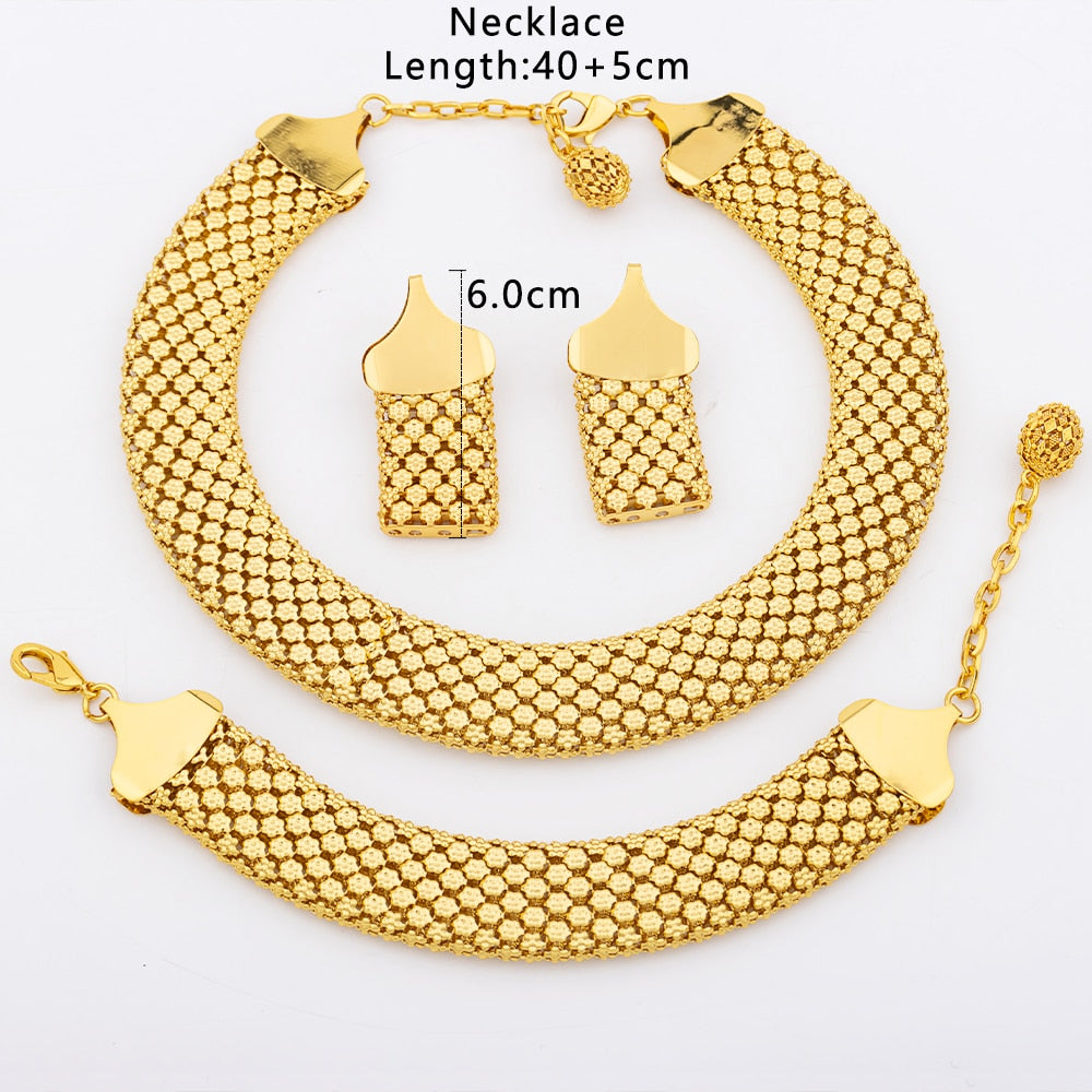 Gold Plated African Necklace Jewelry Set