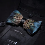 Blue Brown Fashion Handmade Feather Bowtie Suit Accessories