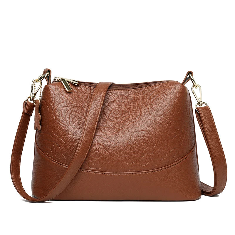 Solid Genuine Leather Handbag