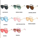 Collection of Fashion Alloy Gradient UV400 Pilot Sunglasses