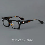 Leopard Splicing Retro Thick Board Glasses Presbyopia and Myopia Customized