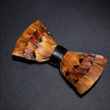 Brown Fashion Handmade Feather Bowtie Suit Accessories