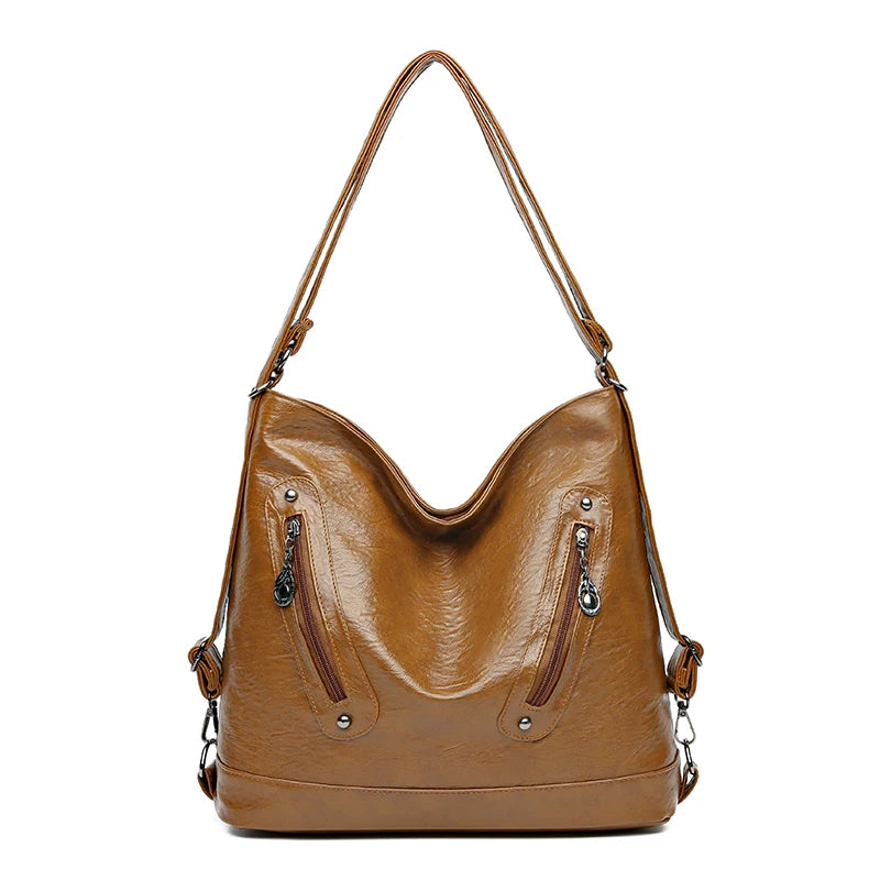 Multifunctional Soft Leather Bag