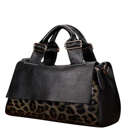 Leopard Pattern Leather Handbag