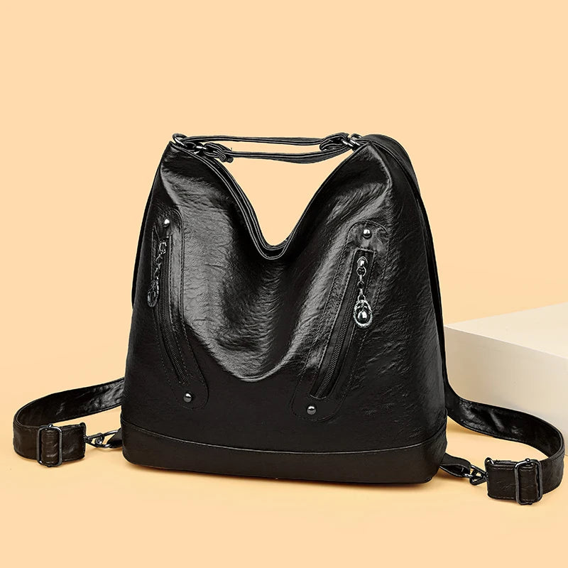 Multifunctional Soft Leather Bag