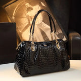 Crocodile Pattern Leather Handbag