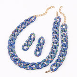 Colorful Speckled Chain Necklace Set