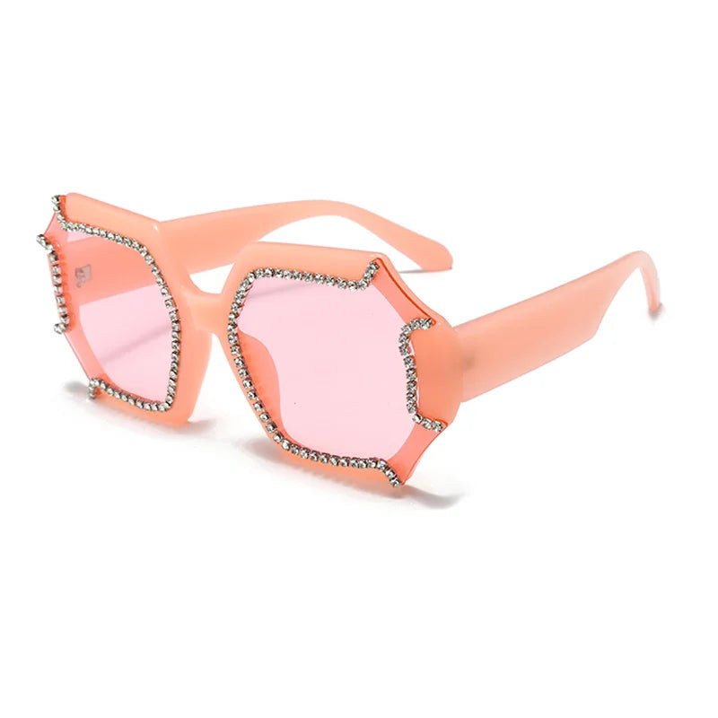 Rhinestone Oversized Square Sunglasses