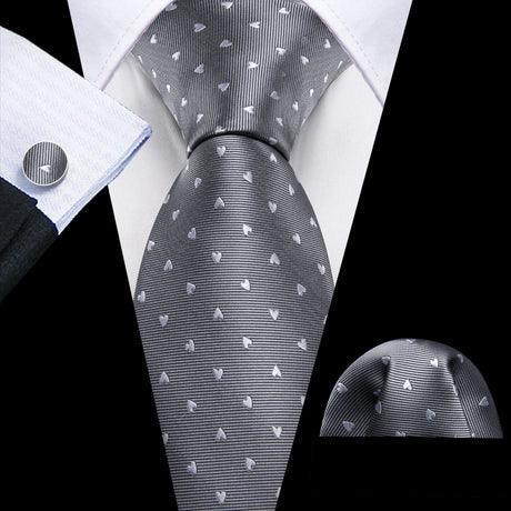 Silk Men Tie Handkerchief Cufflinks Set