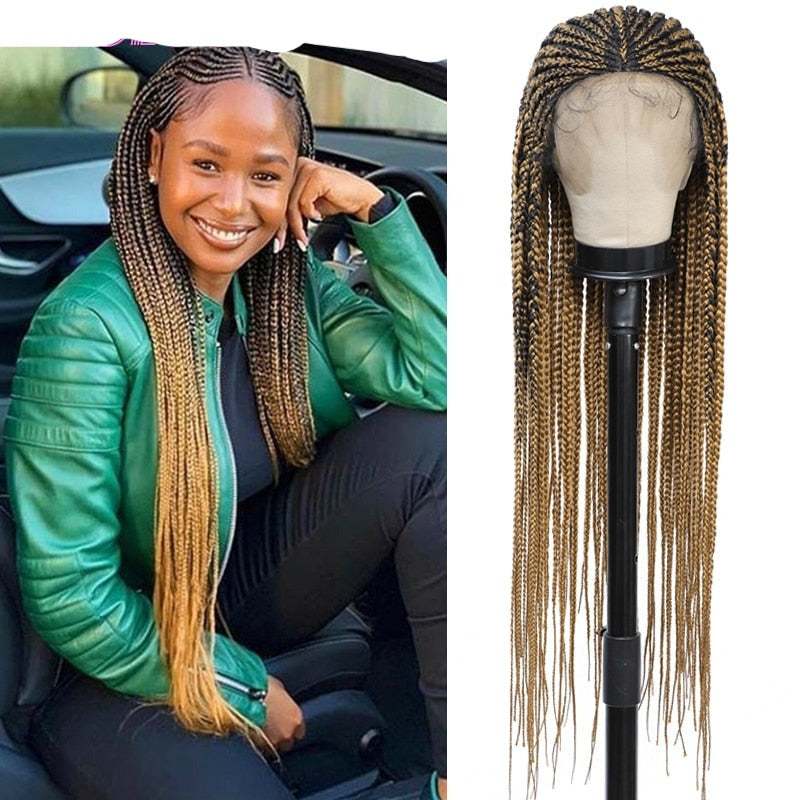 Long Ombre Red Box Braid Lace Frontal Wig For African American –  SurpriseHair